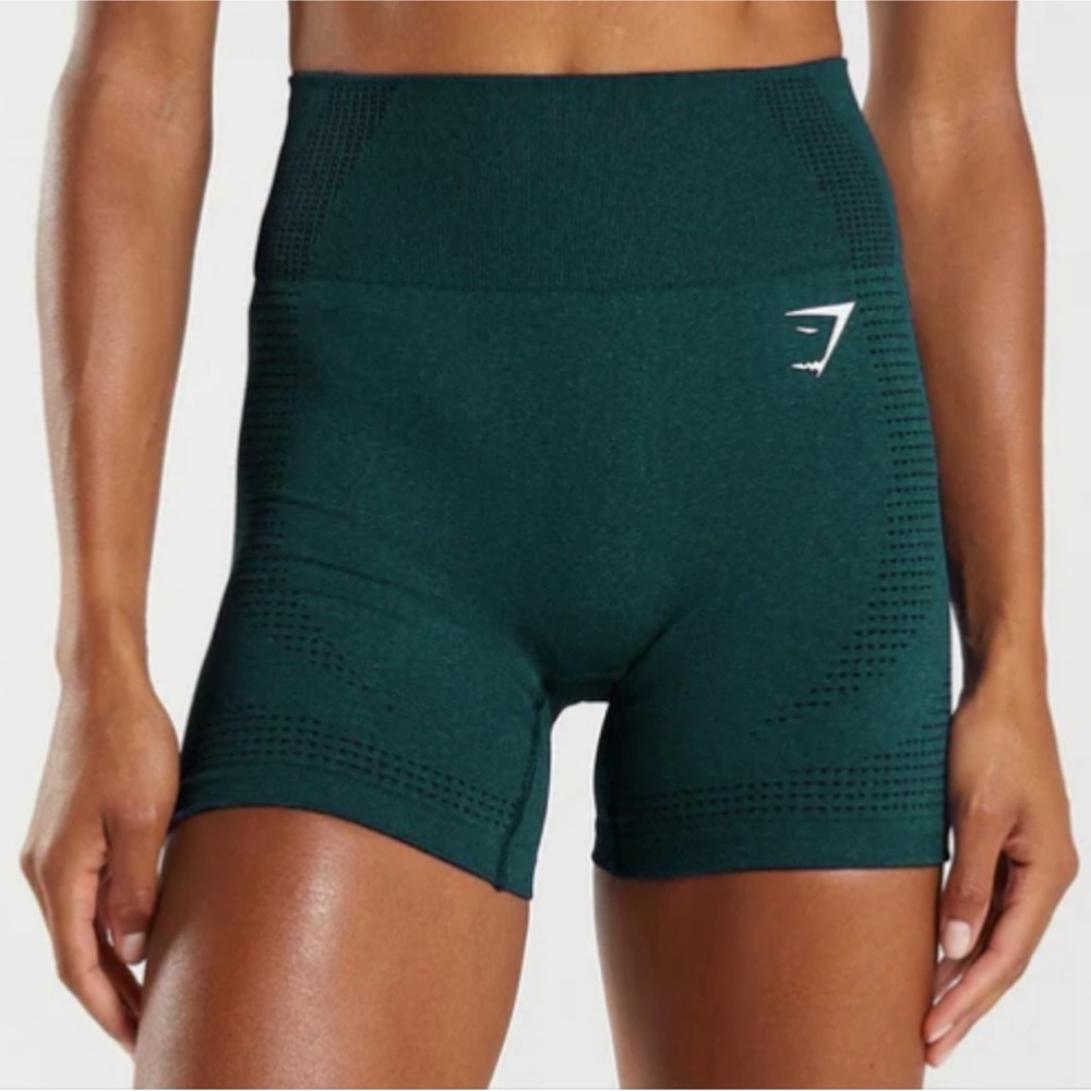 NWT Gymshark Women's Size M Body Fit Vital Seamless 2.0 Shorts Deep Teal - Picture 5 of 16